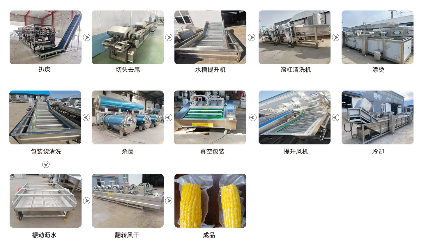 真空保鲜玉米工艺流程(图1)